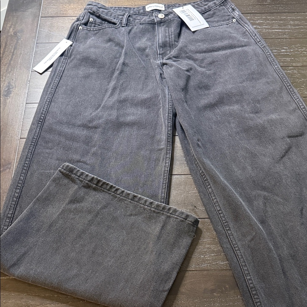 Black wash low rise denim jeans